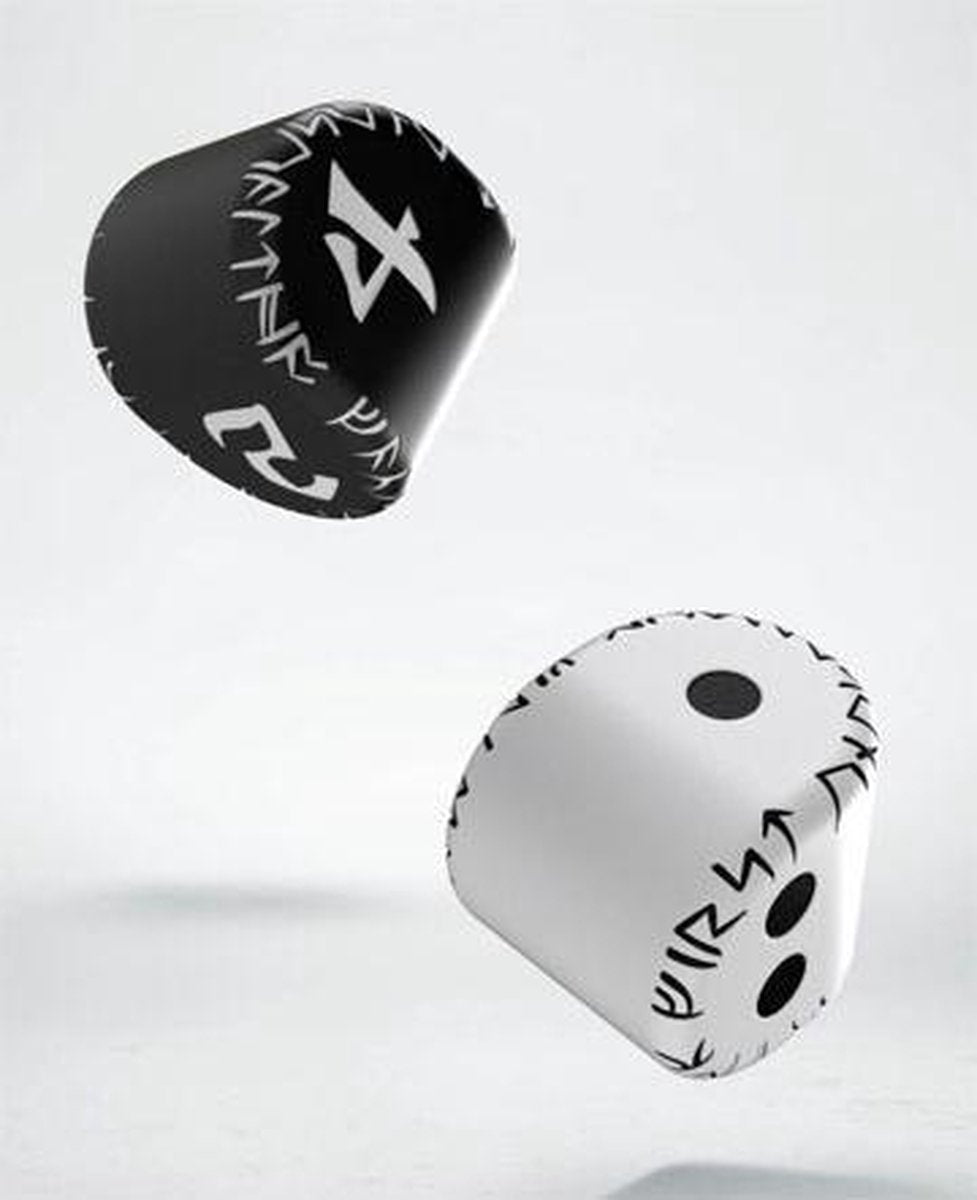Runic Dice Set D2 white & black + D4 black & white (2)