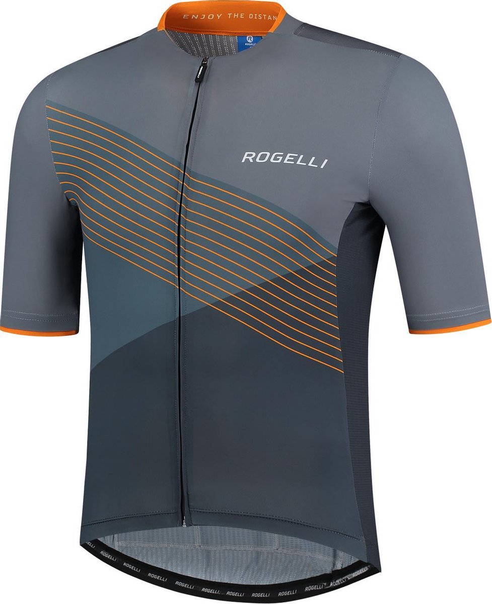 Rogelli Wielershirt KM Spike Heren - Grijs/Oranje - Maat M