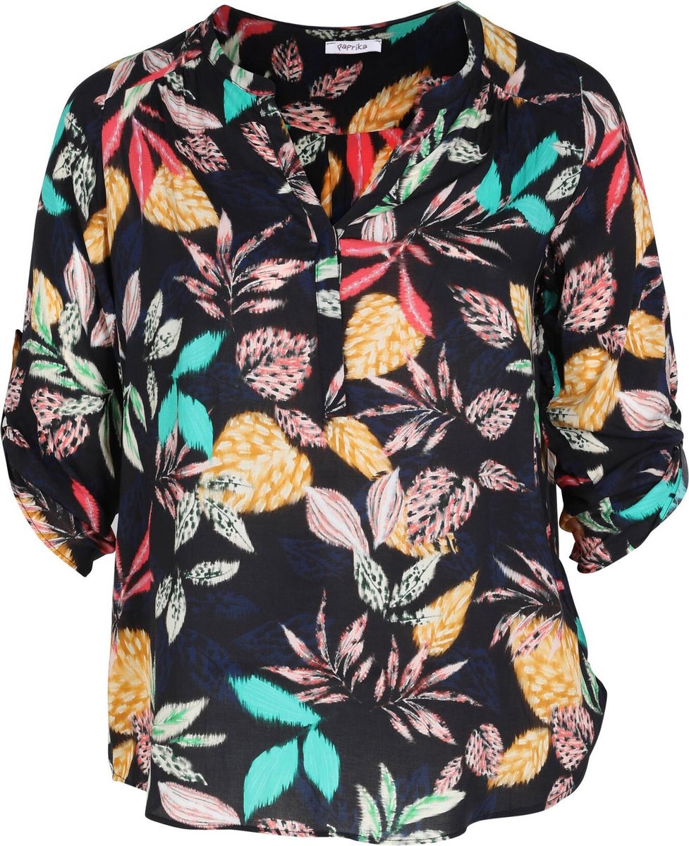 Blouse Iris met bladprint