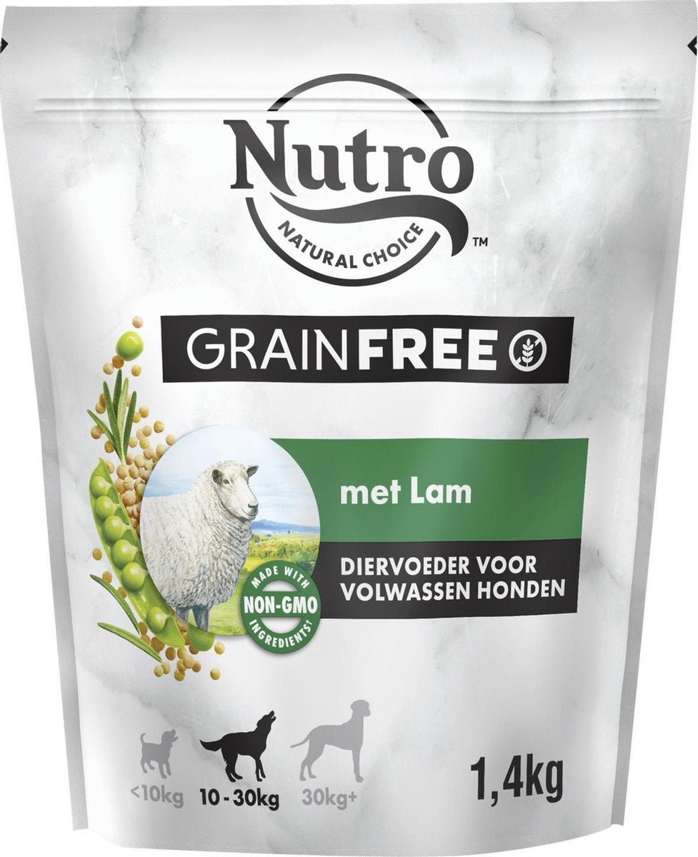 Nutro Adult Grain Free Medium Lam - Hondenvoer - 1.4 kg