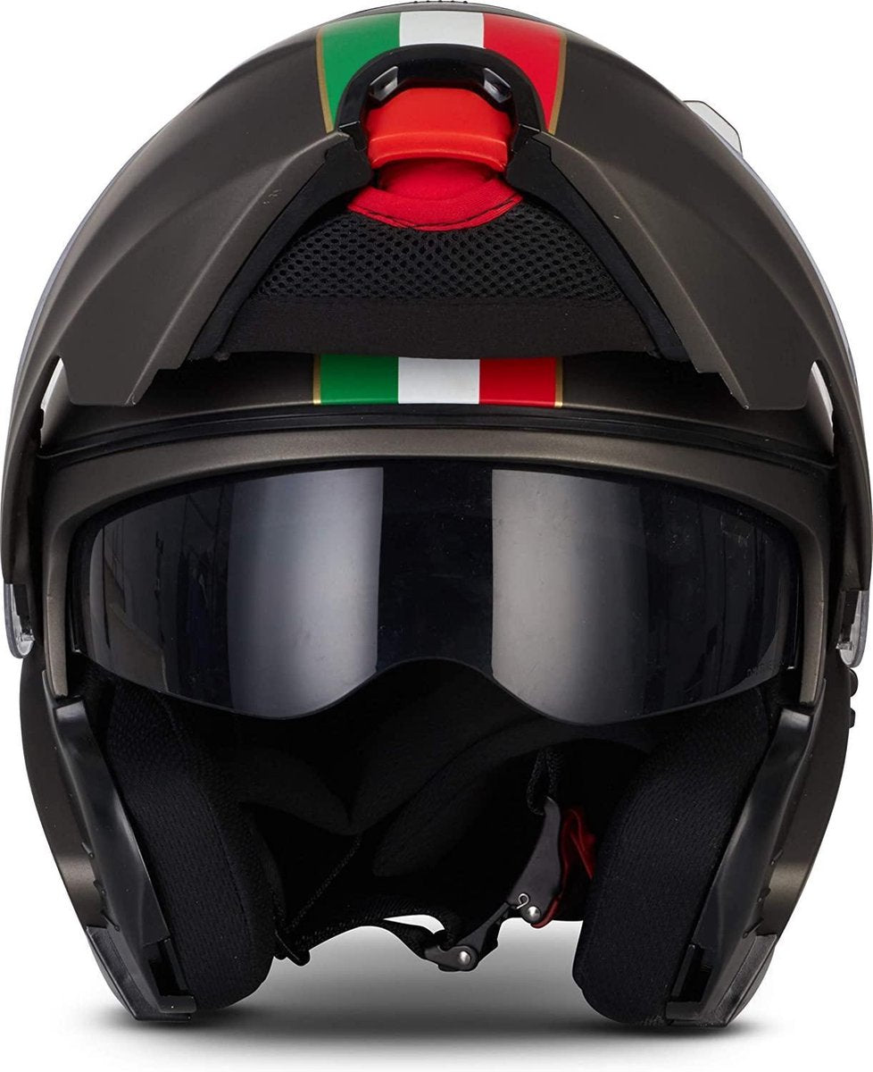 MOTO F19 Venice Titan systeemhelm Flip-Up scooterhelm