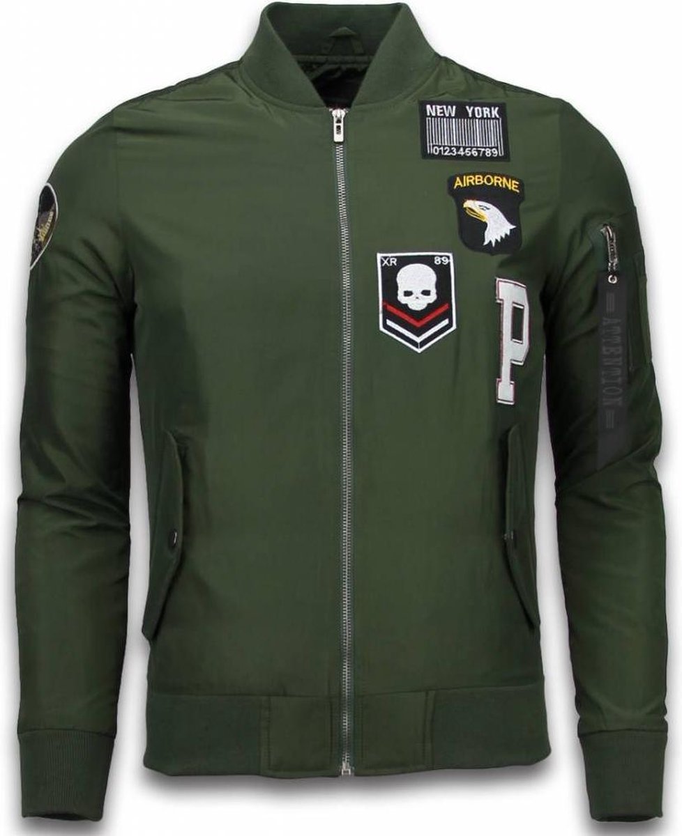 David Copper BomberJack Heren - Exclusive Airborne Patches - Groen - Maten: M