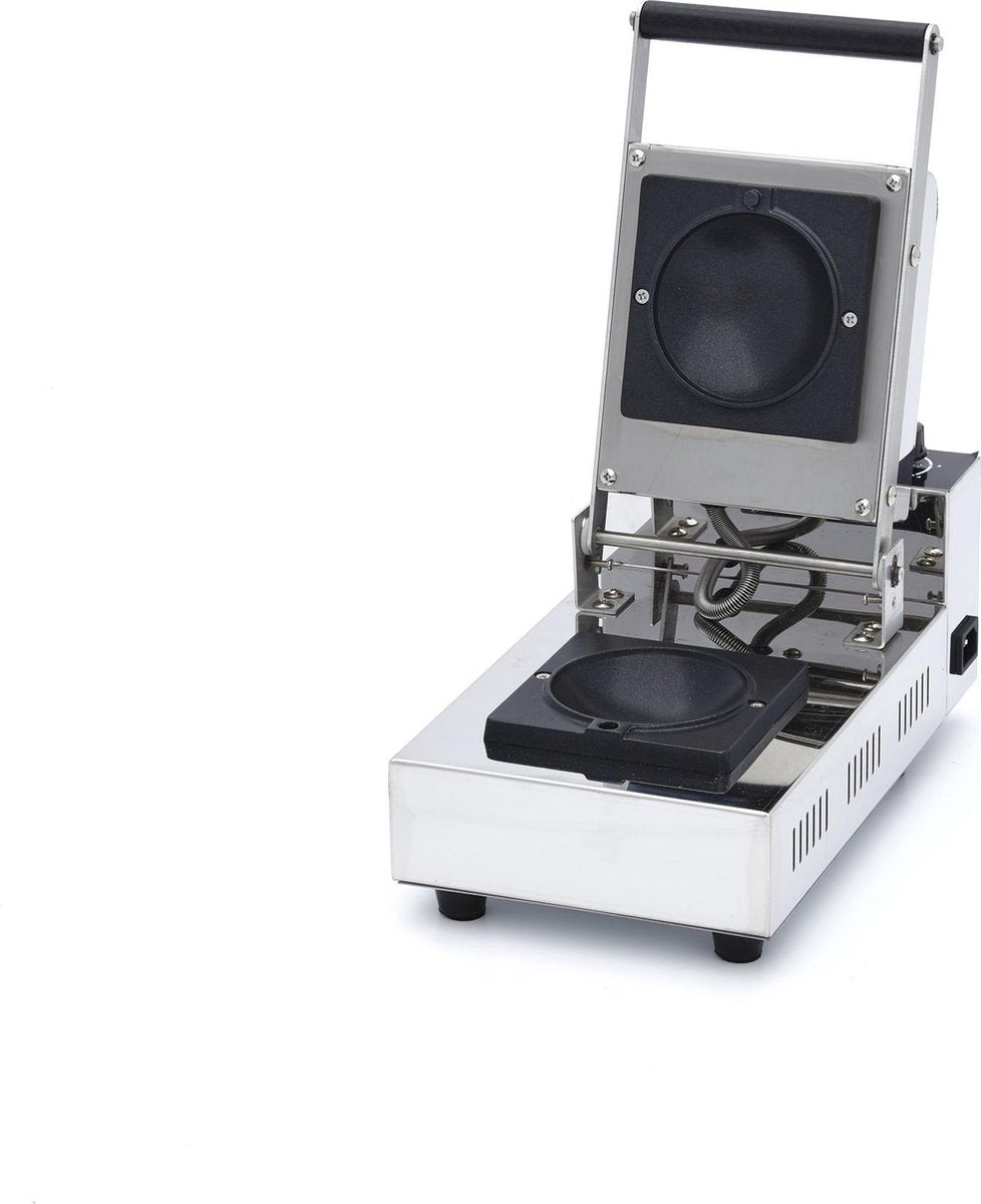 Wafelijzer Gelato Panini / IJs Panini - Enkel - 1 Panini - RVS - Aluminium Bakplaat - Instelbare Thermostaat - Timer - Gelato Panini Maker - Maxima