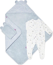 Snuz Baby bad en bed set  - Geo Breeze - handdoek en slaappakje