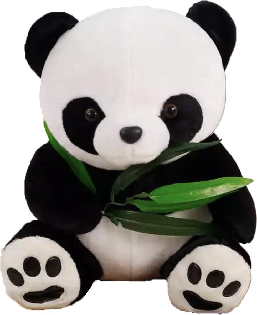 Kenjiro - Pandabeer  - Panda - Bamboe - Bamboe blad - knuffel - Pluche - 30 cm