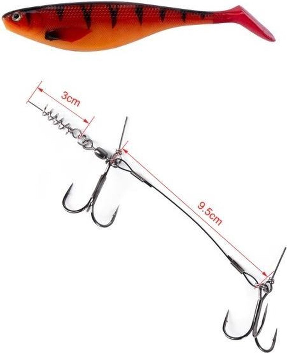 FireTiger Shad van 17 cm voor grote snoek inclusief haken