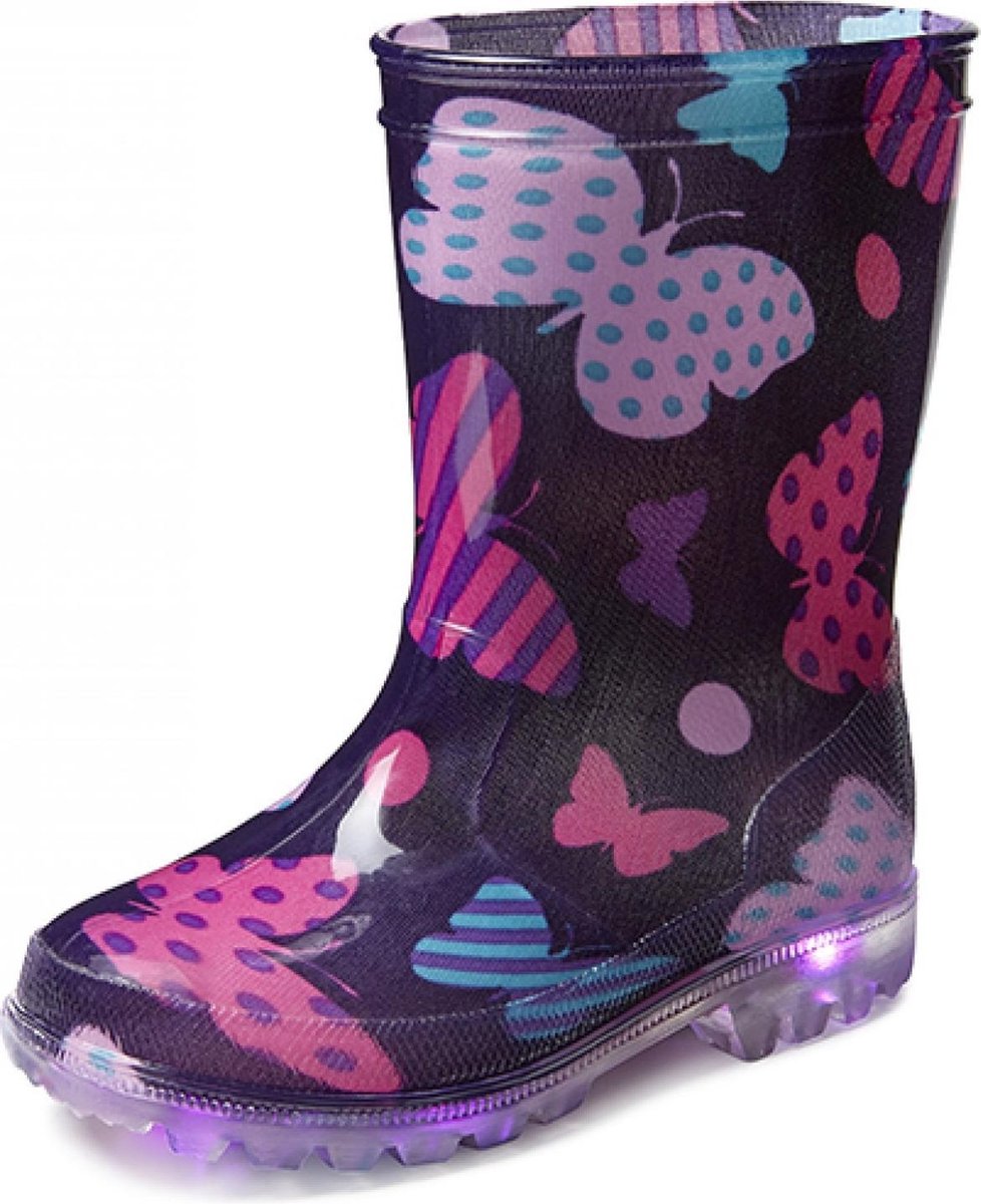 Gevavi Boots - Mila kinderlaars met ledlampjes pvc paars