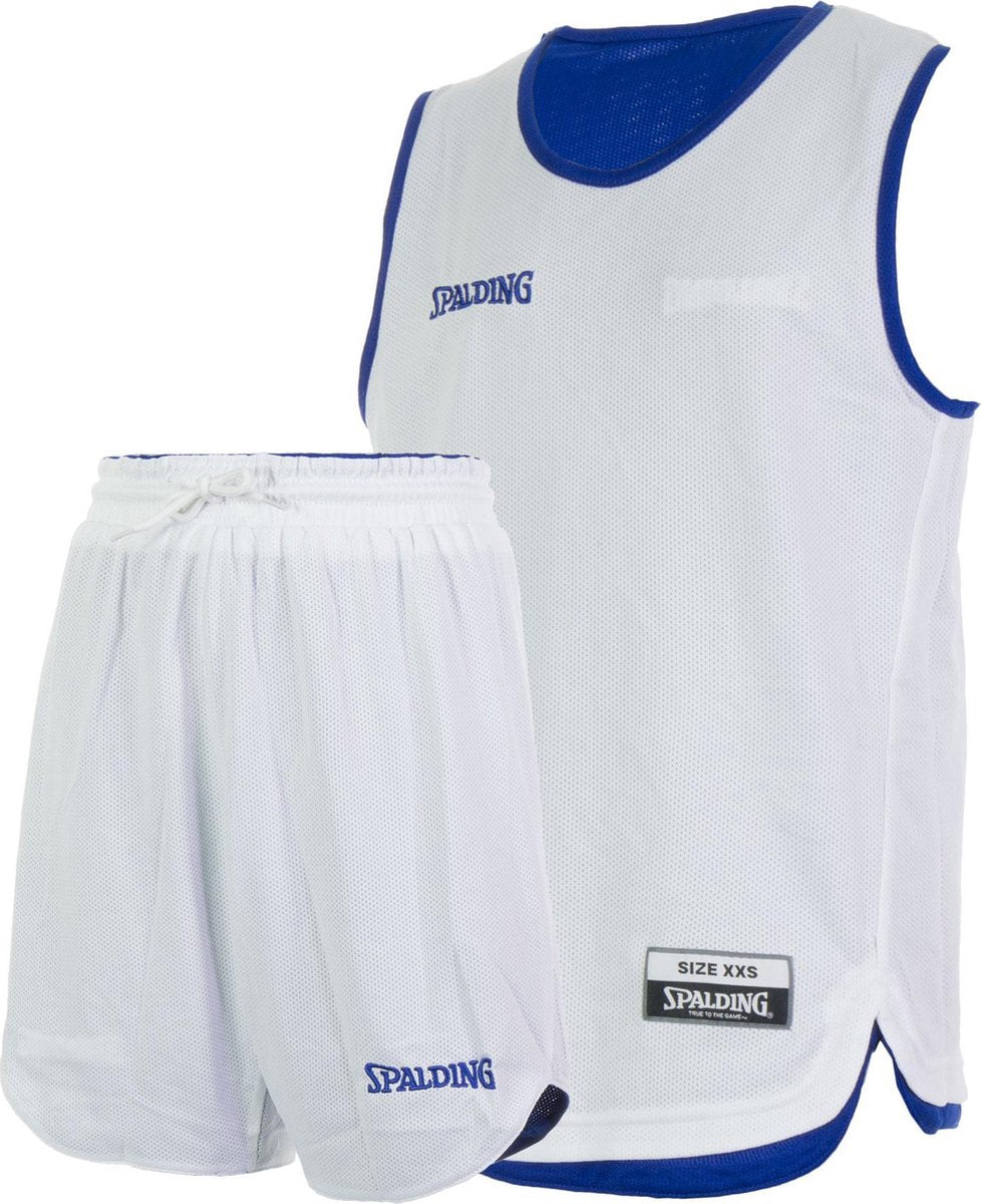 Spalding Doubleface Reversible Basketbalset  Basketbalshirt - Maat M  - Unisex - blauw/wit