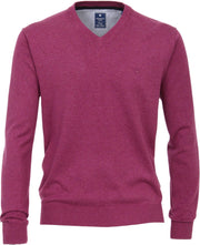 Redmond heren trui katoen - V-hals - donker roze -  Maat: 6XL