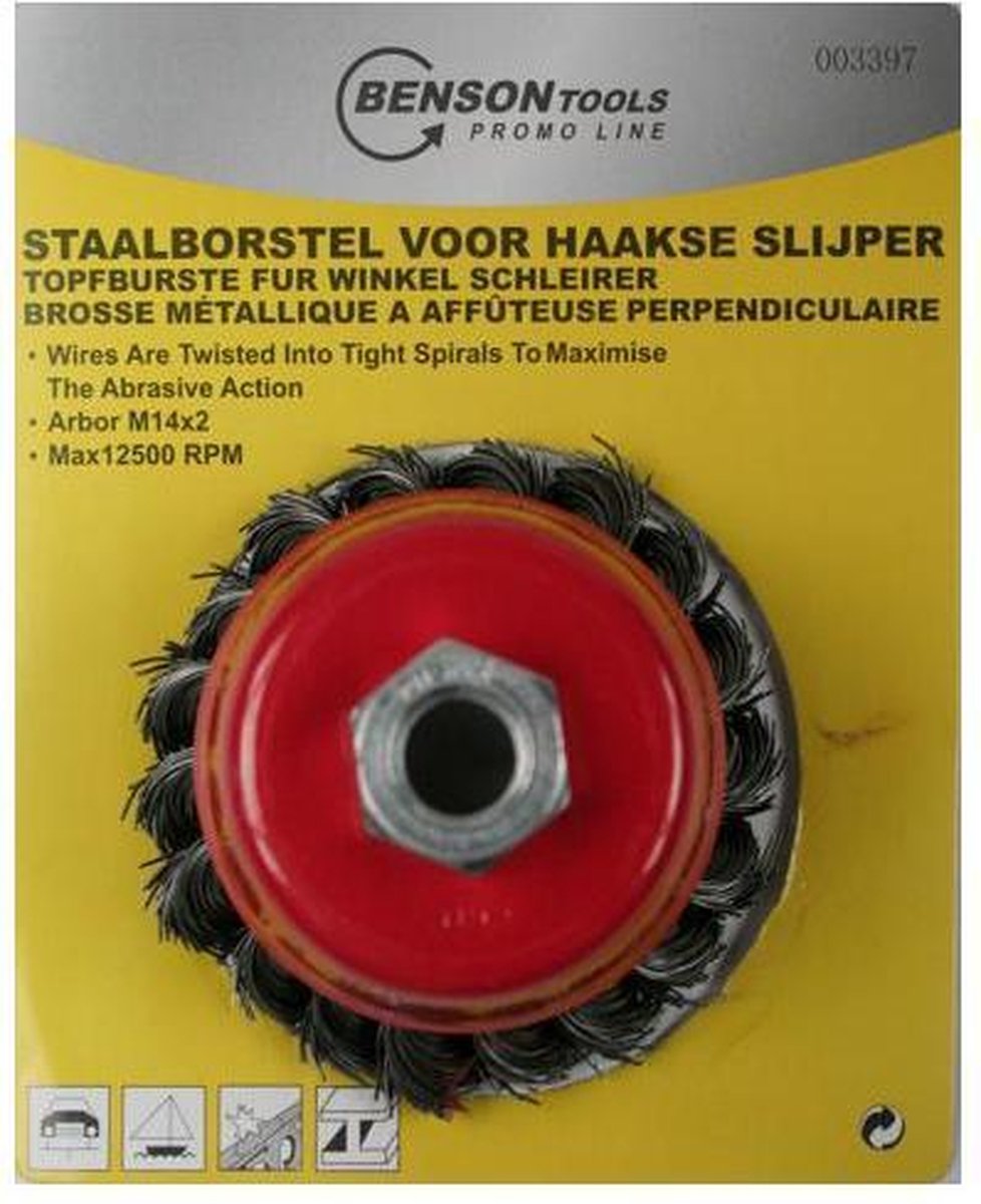 Staalborstel voor haakse slijper 75 mm
