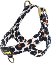 Studio Proud - Hondenharnas / tuigje - borsttuigje - tijgerprint - goudkleurige accenten - deze harnas / tuig is te combineren met bijpassende halsband