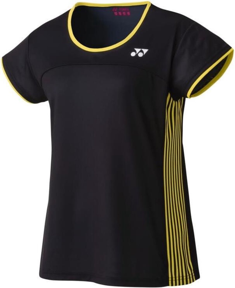 Yonex Tennisshirt Tourn Dames Polyester Zwart/geel Maat Xxl