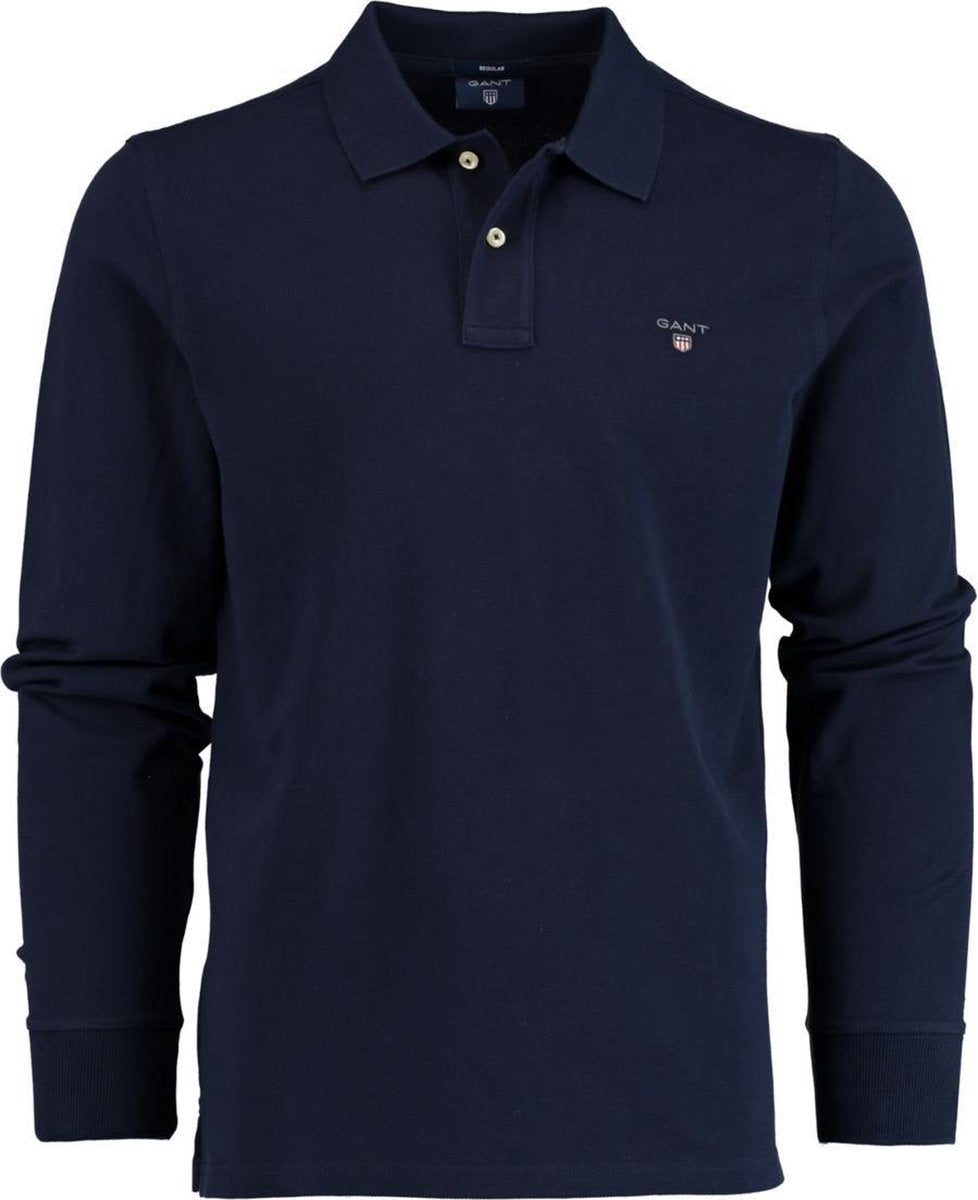 Gant lange mouwen polo Regular Fit navy