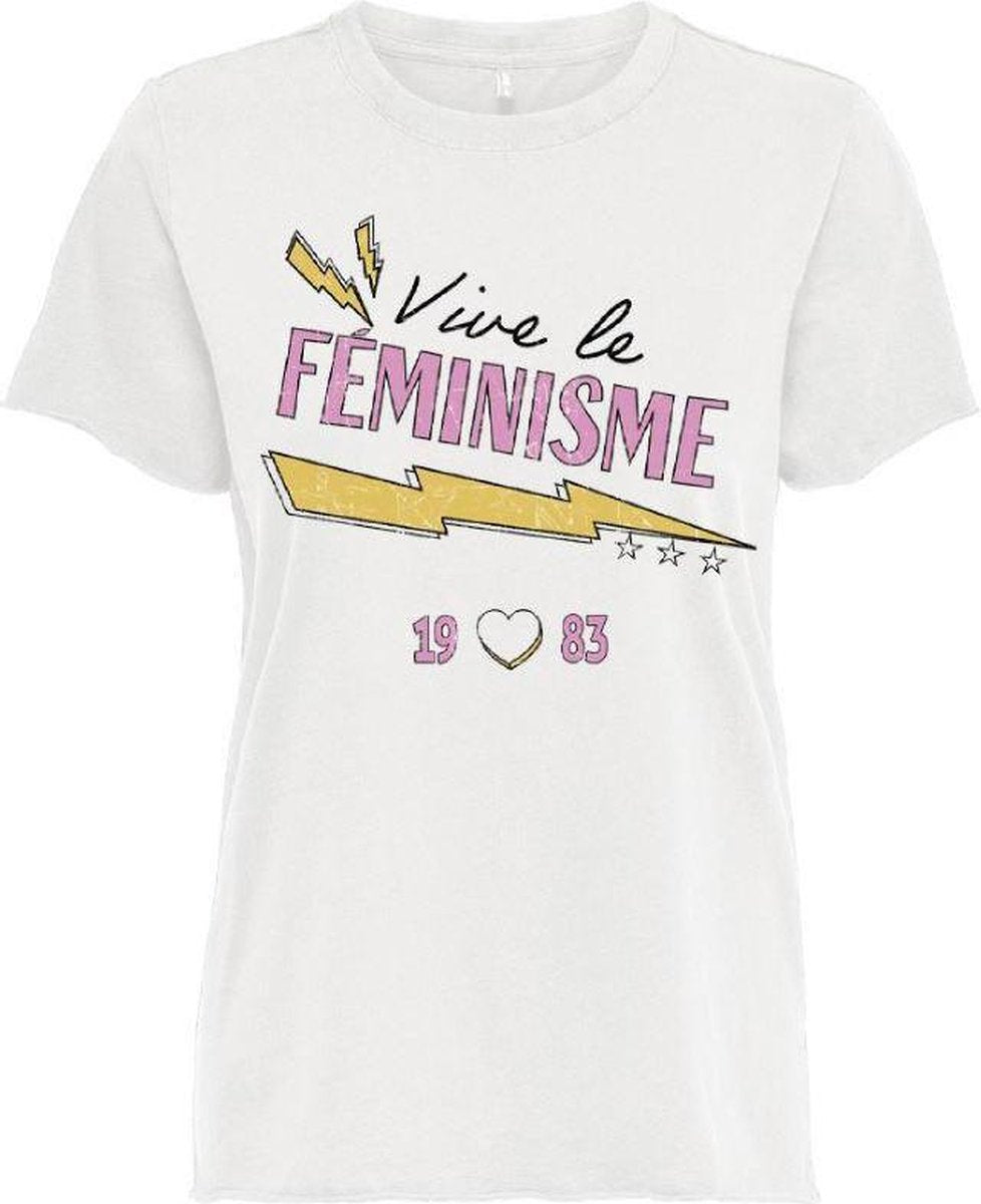 Onllucy Life Reg S/s Rebel Top Box 15242252 Bright White/femi