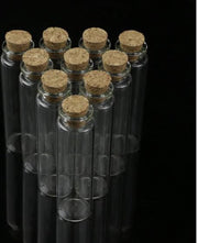 20x Mini Flesjes 20 ML  Met Kurk - Kleine Glazen Lege Glas Flesjes - Transparante Reisflesjes