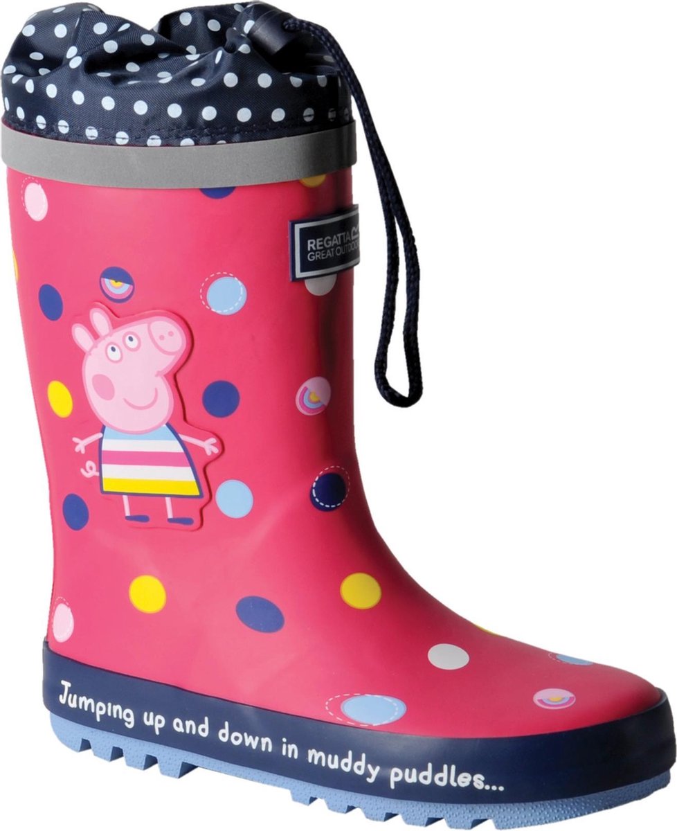 Regatta Regenlaarzen - Maat 29 - Unisex - roze/donkerblauw/geel/wit