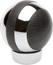 Simoni Racing Pookknop Universeel Kunstleer/alu 9 Cm Zwart/zilver