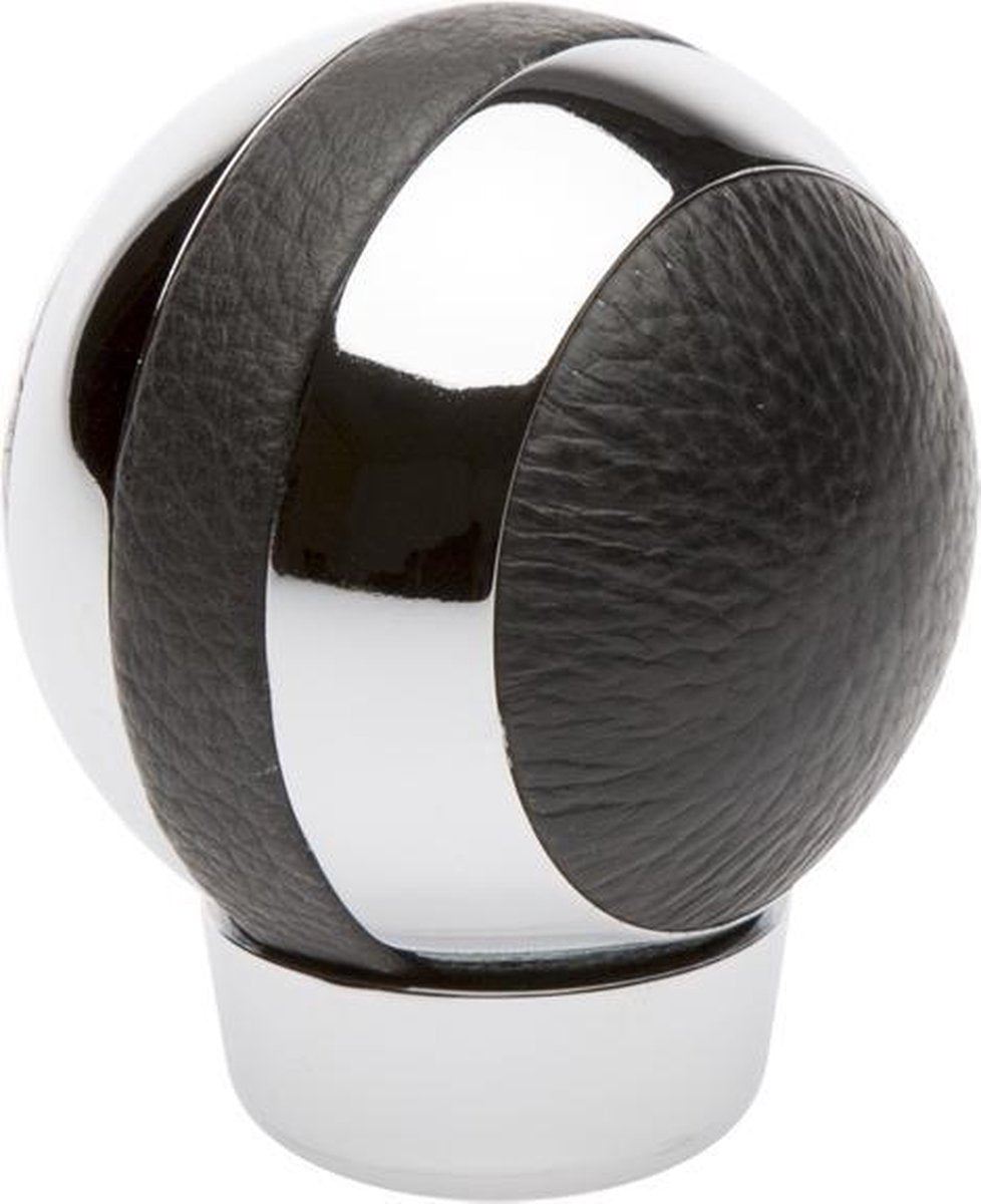 Simoni Racing Pookknop Universeel Kunstleer/alu 9 Cm Zwart/zilver