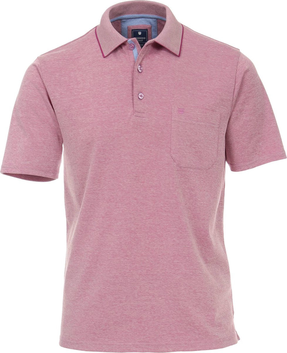 Redmond Regular Fit poloshirt - donkerroze melange -  Maat: 5XL