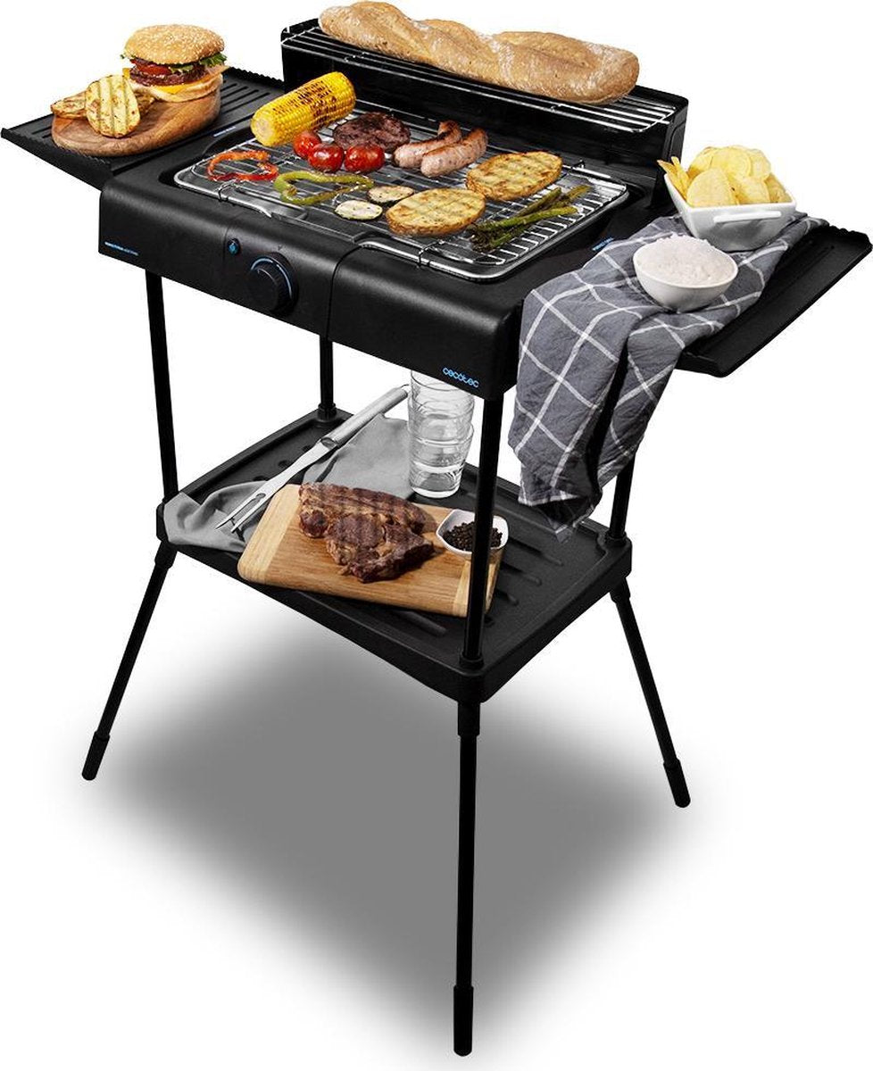 Cecotec Elektrische Barbecue - Grilloppervlak (LxB) 30x50 cm- Met Onderstel - RVS