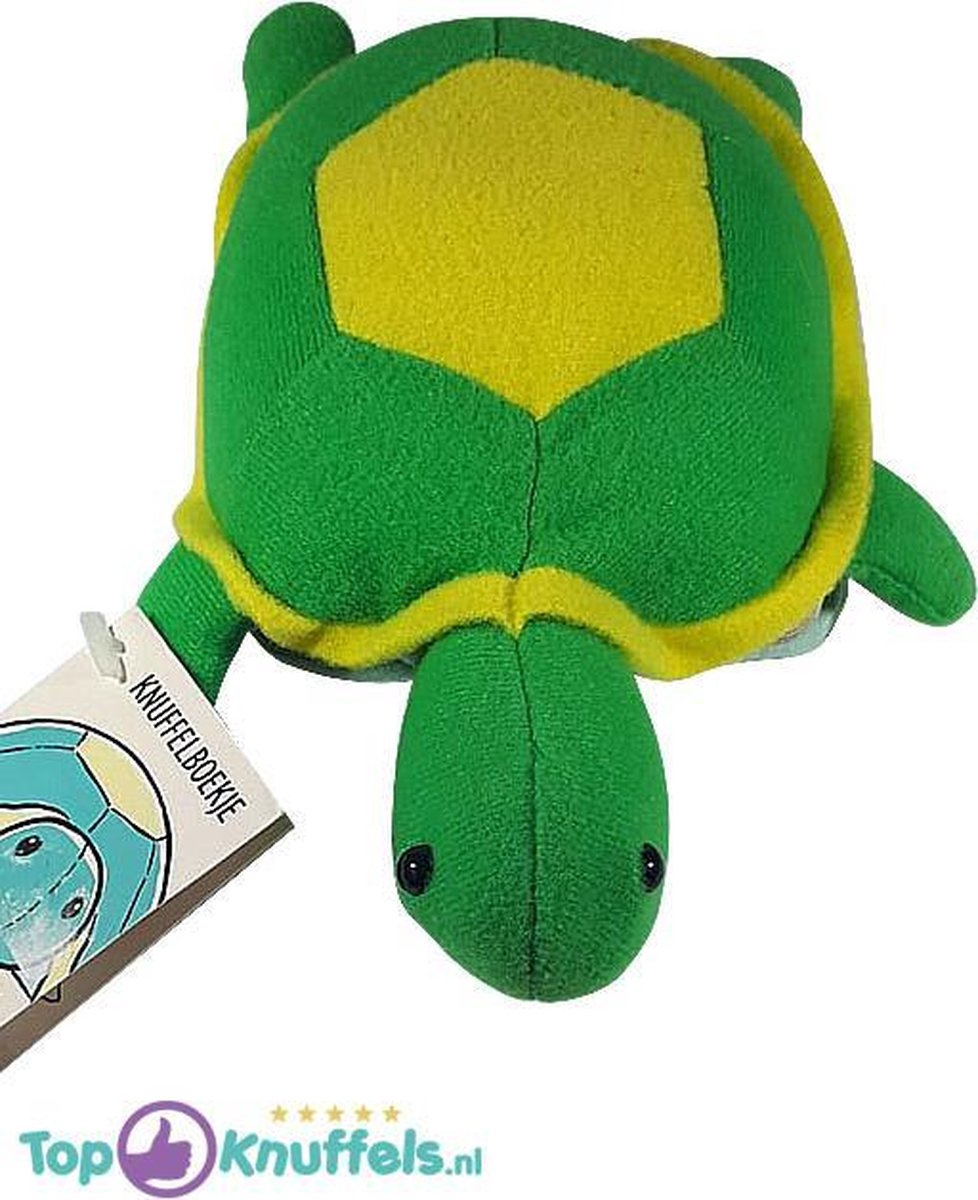 Schildpad Knuffelboekje (Kruip Het Schildpadje 15 cm) + Pluche Knuffel Vingerpop (10 cm) | Animal Turtle Plush Toy | Peluche Knuffel voor kinderen | Dieren knuffel met boekje | Cadeau Kado voor baby en kinderen