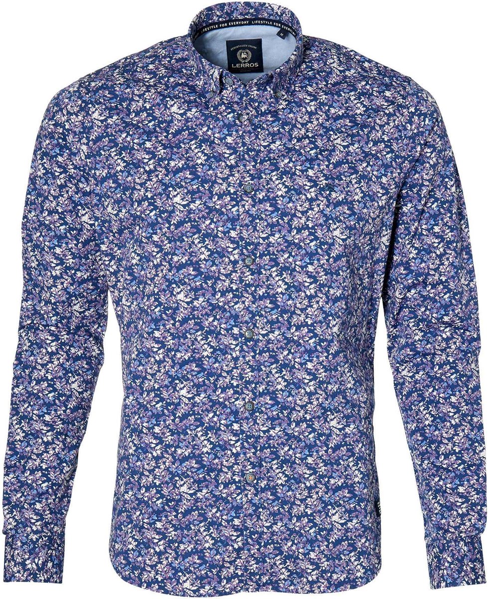 Lerros Overhemd - Modern Fit - Paars - 3XL Grote Maten