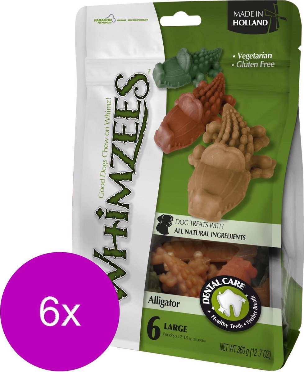 Whimzees Krokodil Large - Hondensnacks - 6 x 6x11.7 cm