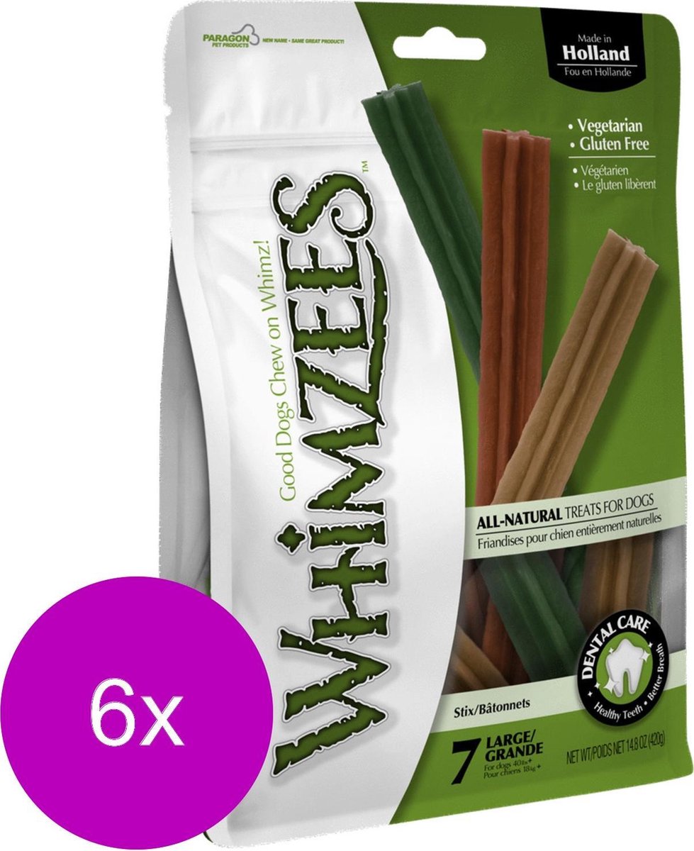 Whimzees Stix Large - Hondensnacks - 6 x 7x17.8 cm