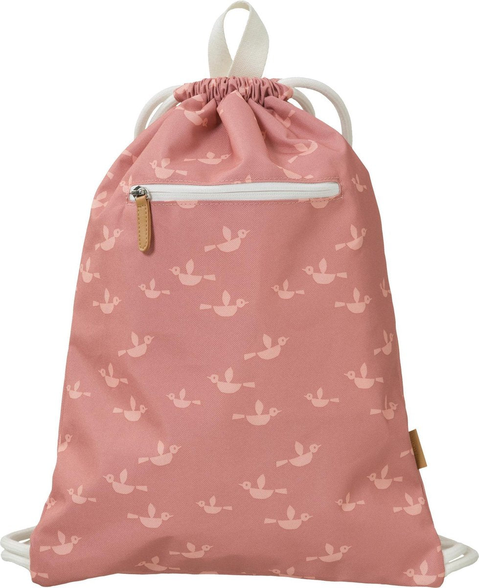 Fresk zwemtas Birds - zwemzak - turnzak - turntas -sporttas - kind - roze
