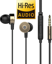 Tuddrom R4 Goud - Hi-Res Metalen In Ear Oordopjes met Microfoon - Titanium High Quality Dynamic Drivers - 2 Jaar Garantie