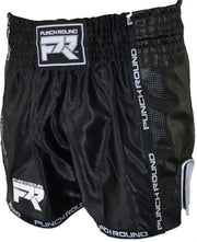 Punch Round Kickboks Broekje Matte Carbon Zwart Wit XS = Jeans Maat 28 | 8 t/m 10 Jaar