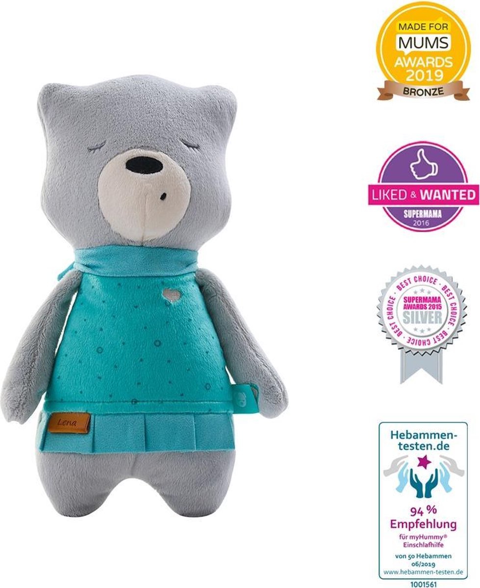 Myhummy Slaapsensor Premium Plus Junior 36 Cm Turquoise/grijs