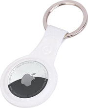 AirTag-Sleutelhanger AirTag Hoesje Leder Look Hanger - AirTag Hanger Sleutelhanger Hoesje - Wit
