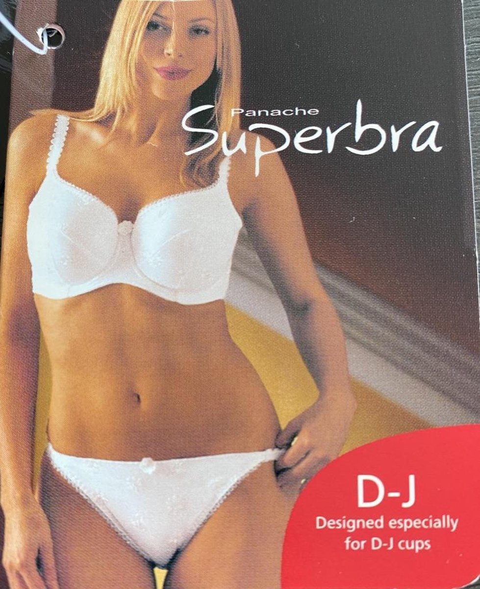 Panache Superbra Lingerie Daisy BH - underwired balconnet bra - creme met geborduurde bloemetjes - maat H75