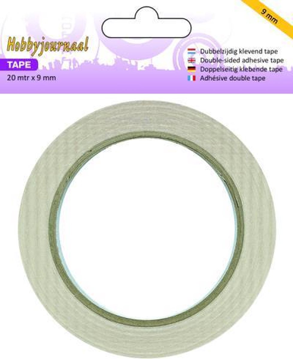 Hobbyjournaal - Dubbelzijdig tape - 9 mm