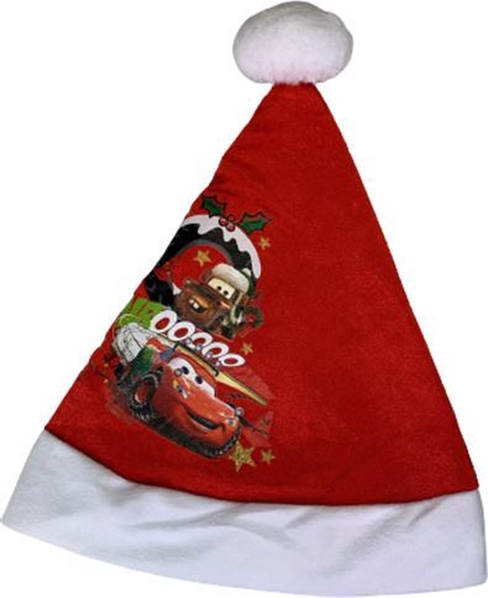 Kerstmuts Cars - Rood - Polyester - l 28 x h 35 cm