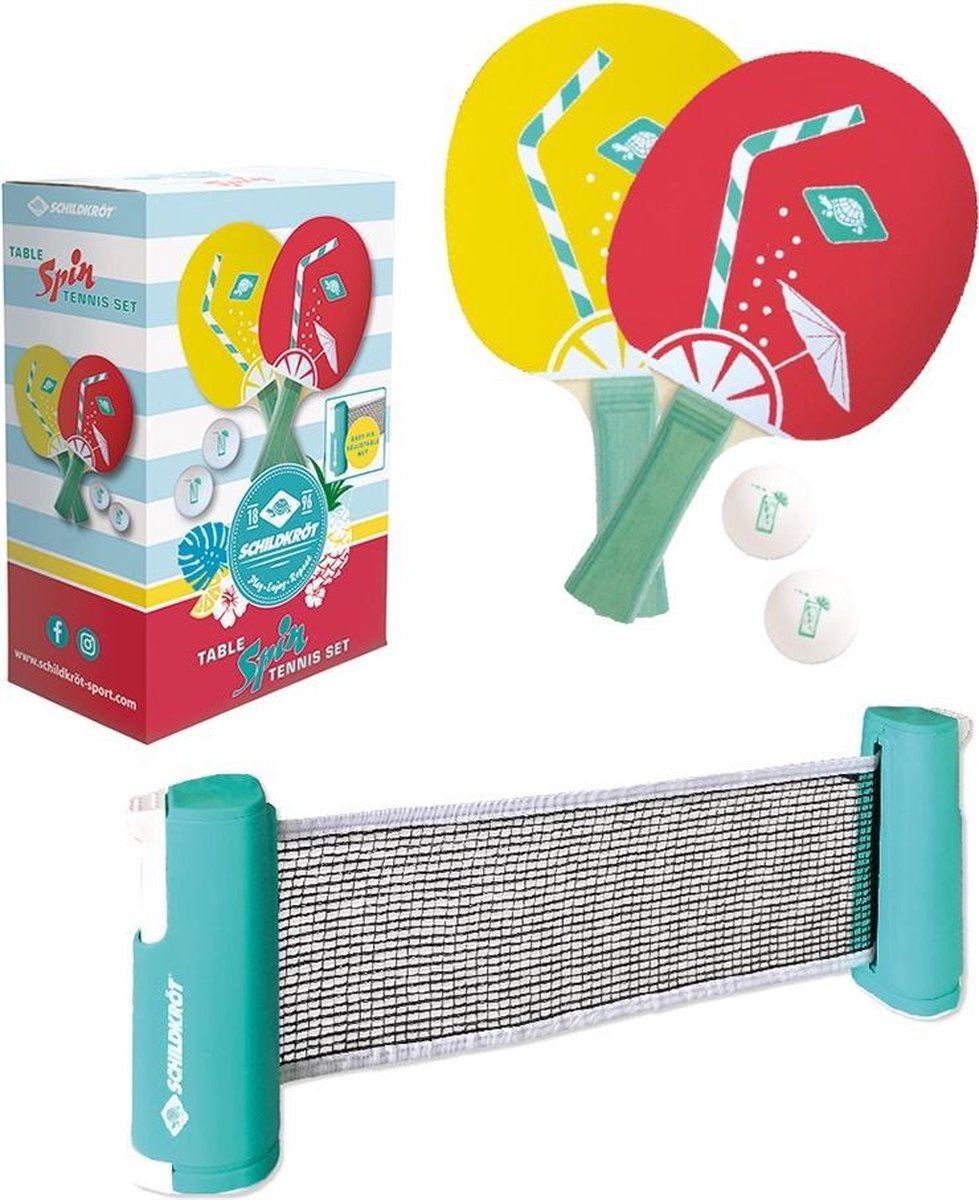 Schildkröt Funsports Tafeltennisset Spin Hout/ Rubber/ Nylon 5-delig