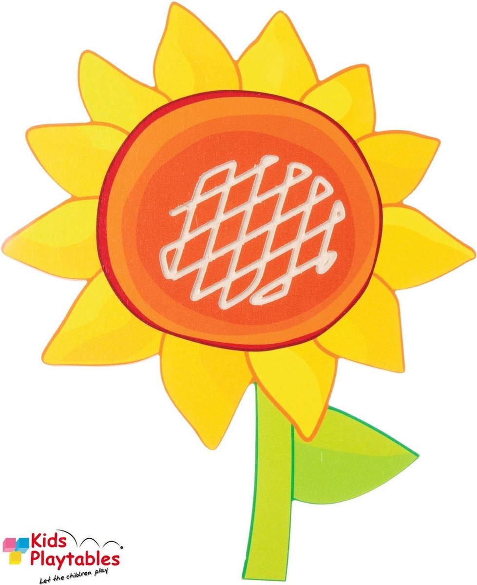 Wandspeelbord Zonnebloem - Wandspel - Wandspeelgoed - Muurspel - wandbord - snoezelen kinderen - Houten speelgoed - Fijne motoriek - speeltafel