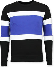 Enos Striped Sweater Mens - Heren Sweater Sale - Blauw - Maten: M
