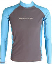 Lycra shirt men L grijs/blauw
