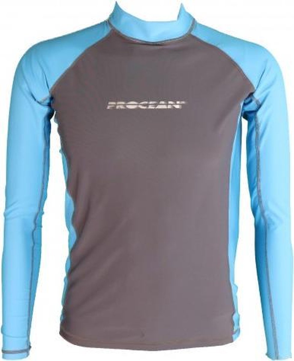 Lycra shirt men L grijs/blauw