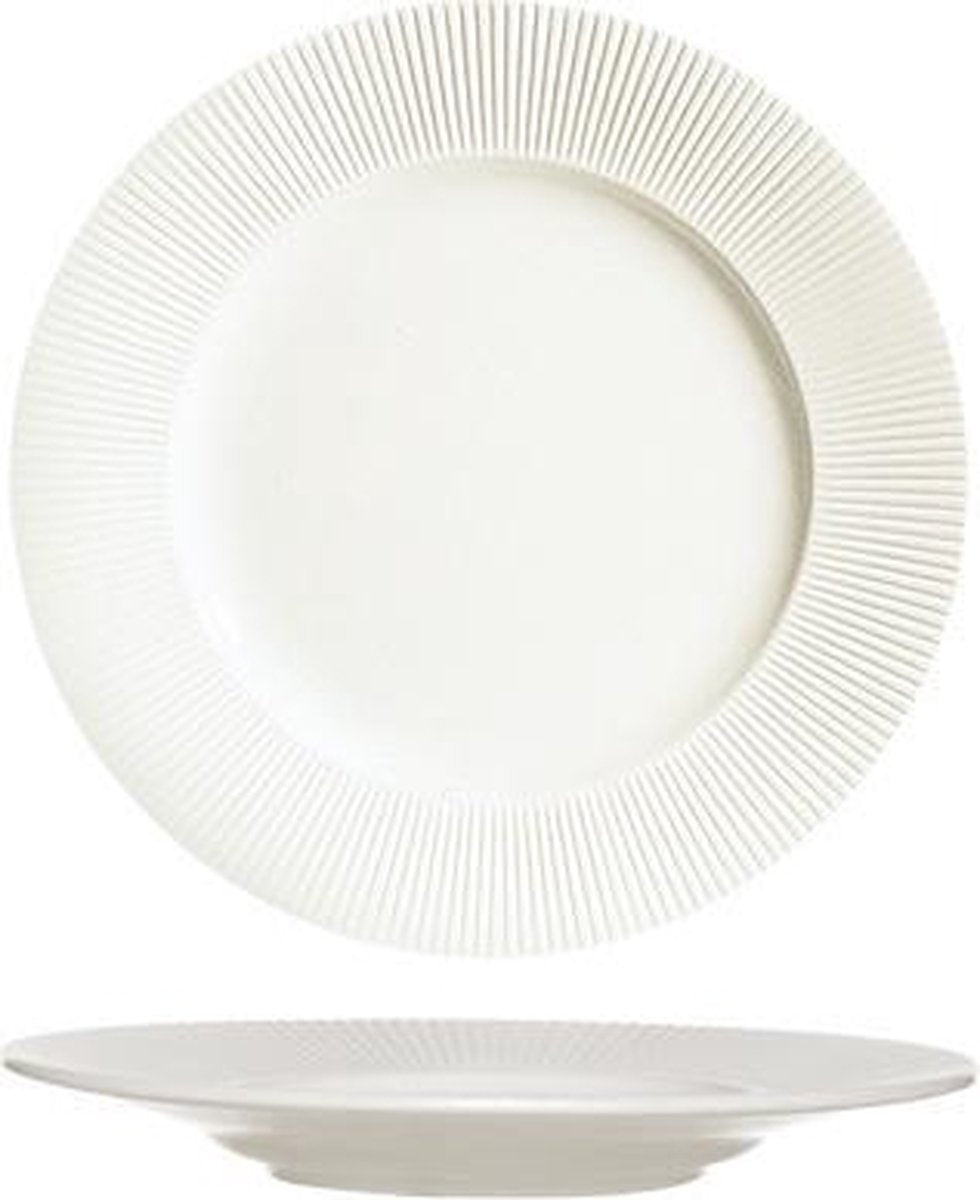 Chef&Sommelier Ginseng Bord - Porselein - Rond - Ø 25 cm - Wit