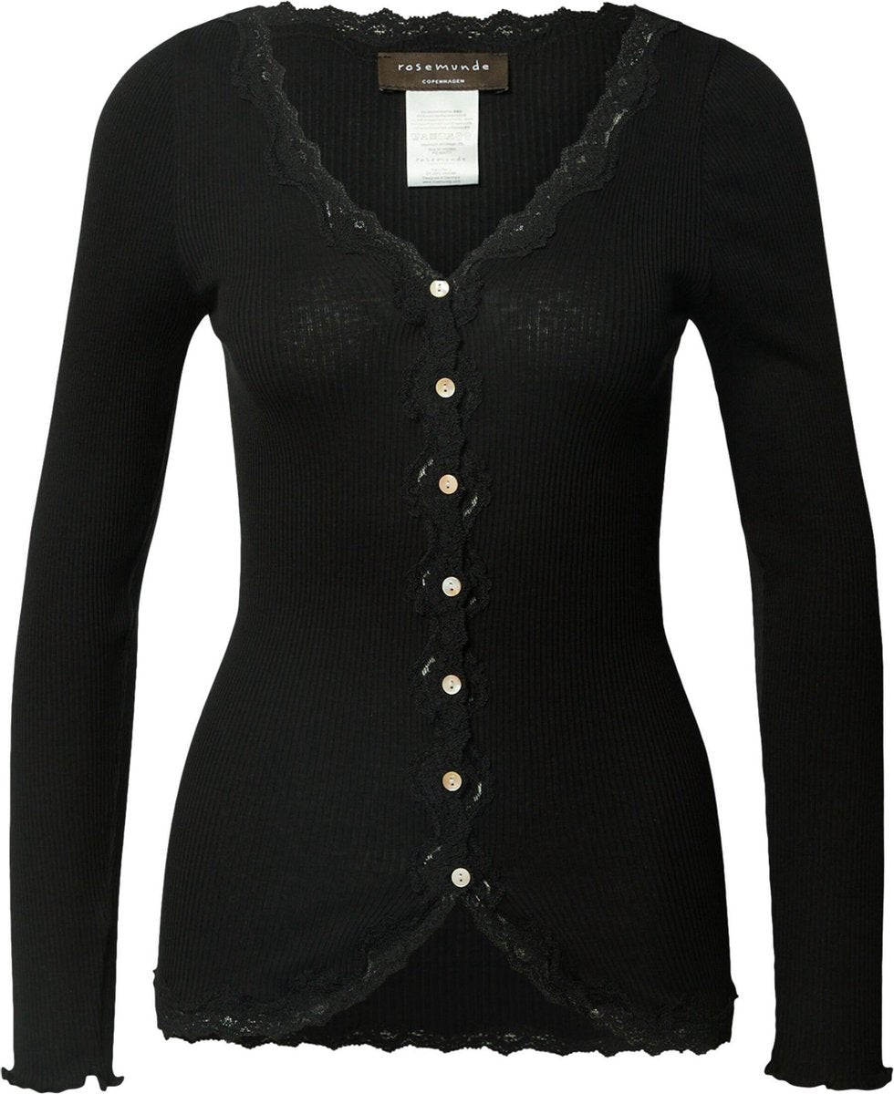 Rosemunde gebreid vest silk Zwart-M