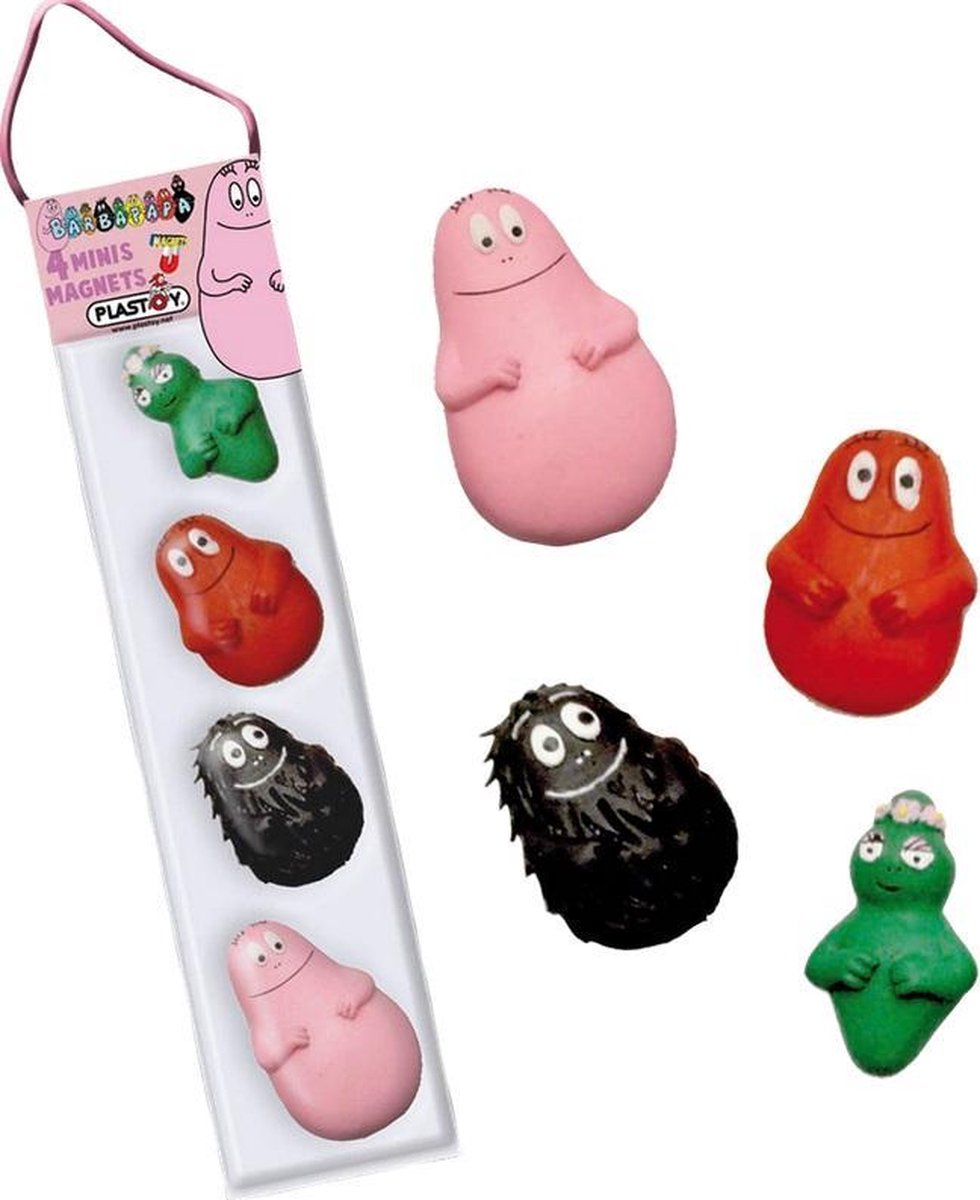 Plastoy: Set van 4 Mini Magneten Barbapapa