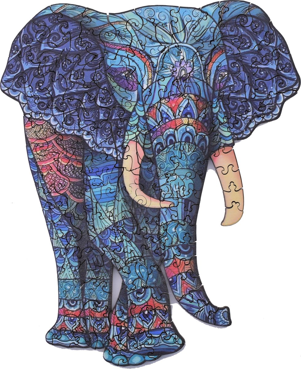 Legpuzzel olifant 048 A4 | houten puzzel | 124 stukjes | dierenpuzzel| meer dan 50 verschillende modellen