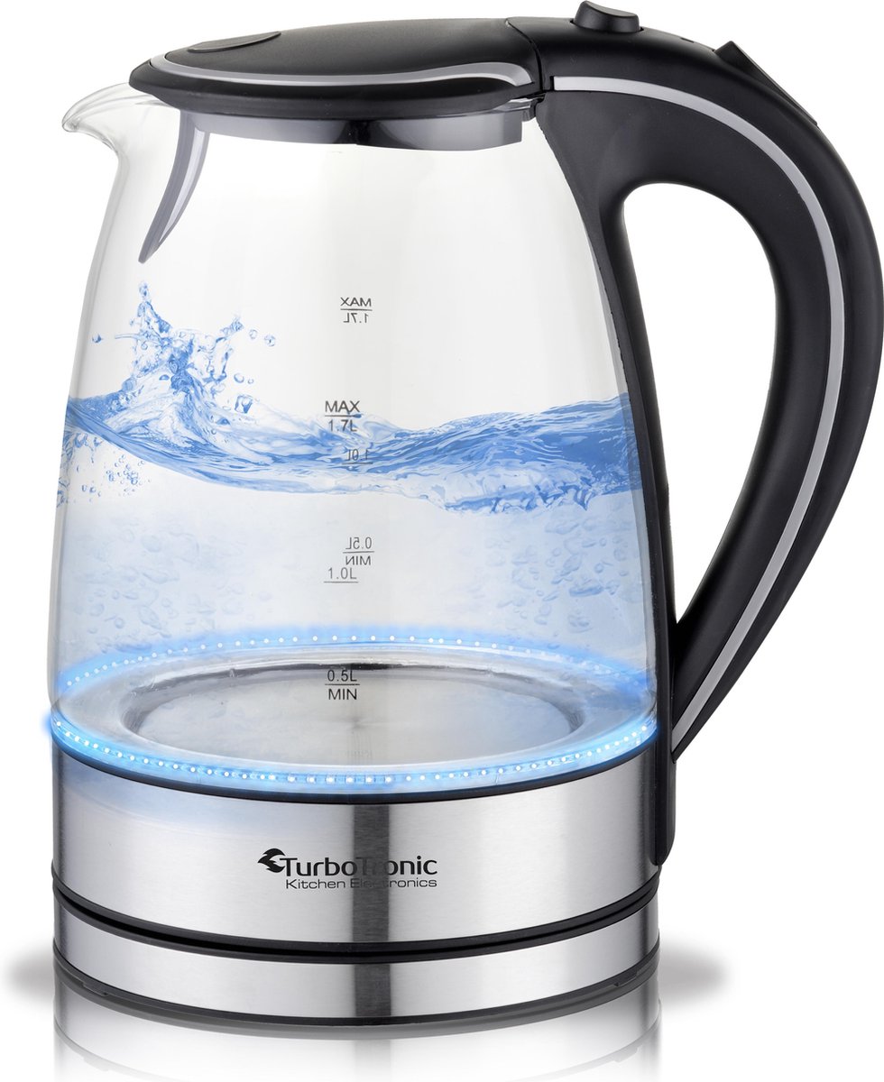 TurboTronic TT-LED01 - Glazen Waterkoker met LED licht - 1.7 Liter
