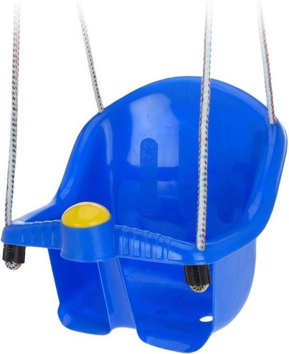 Blauwe peuterschommel met touw - Kinderschommels/peuterschommels/babyschommels