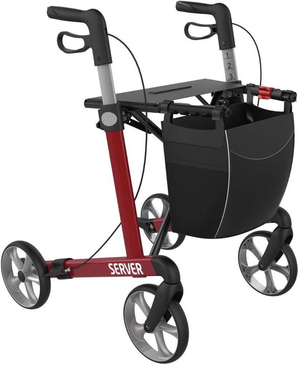 Rehasense Server Rollator - zachte wielen en rugband