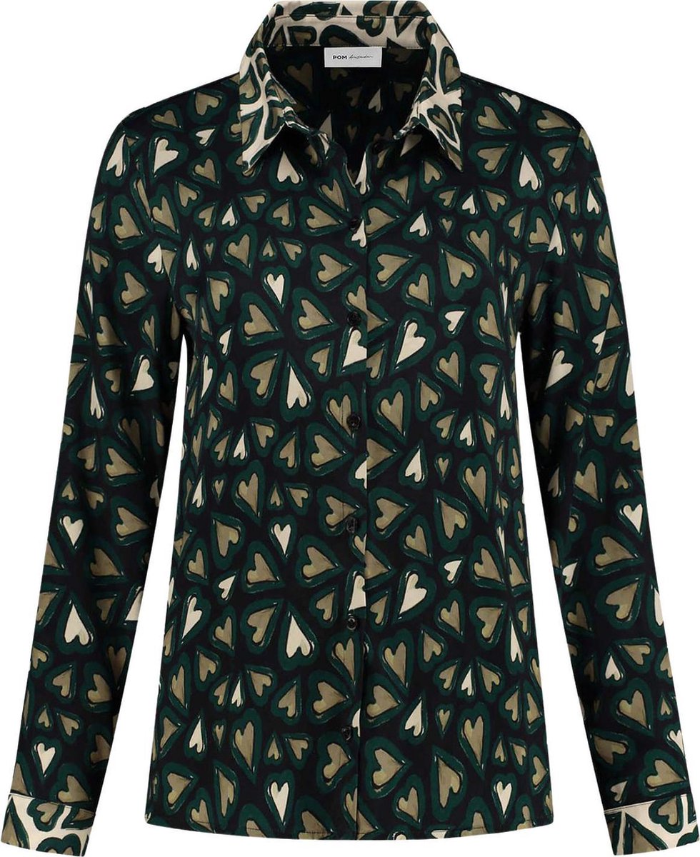 Pom Amsterdam Mila Heartbeat Blouse Zwart  dames maat 38