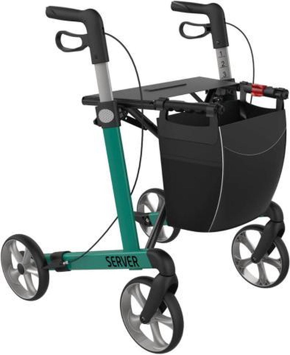 Server Lichtgewicht Rollator Turquoise - Standaard banden